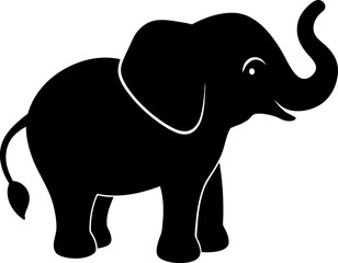 elephant vector illustration, Baby elephant silhouette vector, elephant silhouette