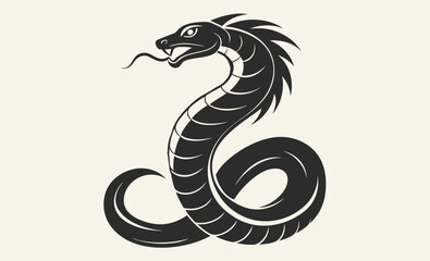 Snake silhouette, Curved snake, Reptile icon
