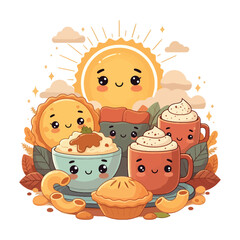 Happy Kawaii Sweet Smile with Cute sweet