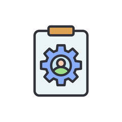 Illustration Of Human Resources Management And Employee Profile On Clipboard