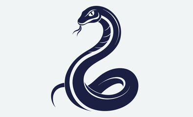 Snake silhouette, Curved snake, Reptile icon
