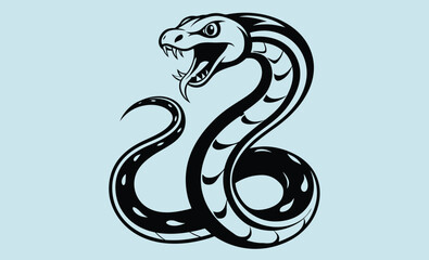 Snake silhouette, Curved snake, Reptile icon
