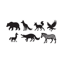 Fox Cub Silhouette: Adorable Baby Animal Vector Illustration