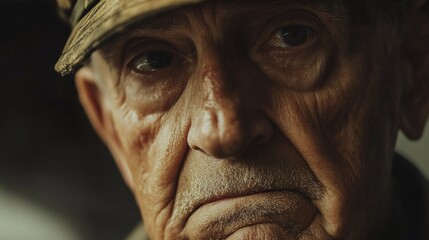 The Wisdom of Age: A Close-Up Portrait of an Elderly Man's Face