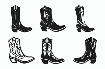 Cowboy boot silhouette, Western footwear, Boot silhouette
