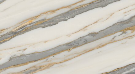 Obraz premium Golden Veins: A close-up perspective reveals the mesmerizing interplay of light and shadow across a luxurious marble surface.