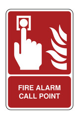 Fire Alarm Call Point Safety Sign with Explanation for Fire Protection – High Quality Vectorial Image