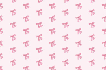 A pattern of pink bow isolated in pink background