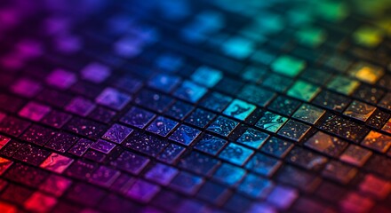 Abstract Microscopic Rainbow Tiles