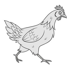 Hen is walking alone looking for her chicks. Adobe Illustrator Artwork