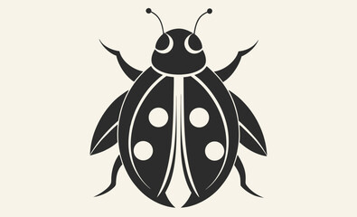 Ladybug silhouette, Insect vector, Beetle icon
