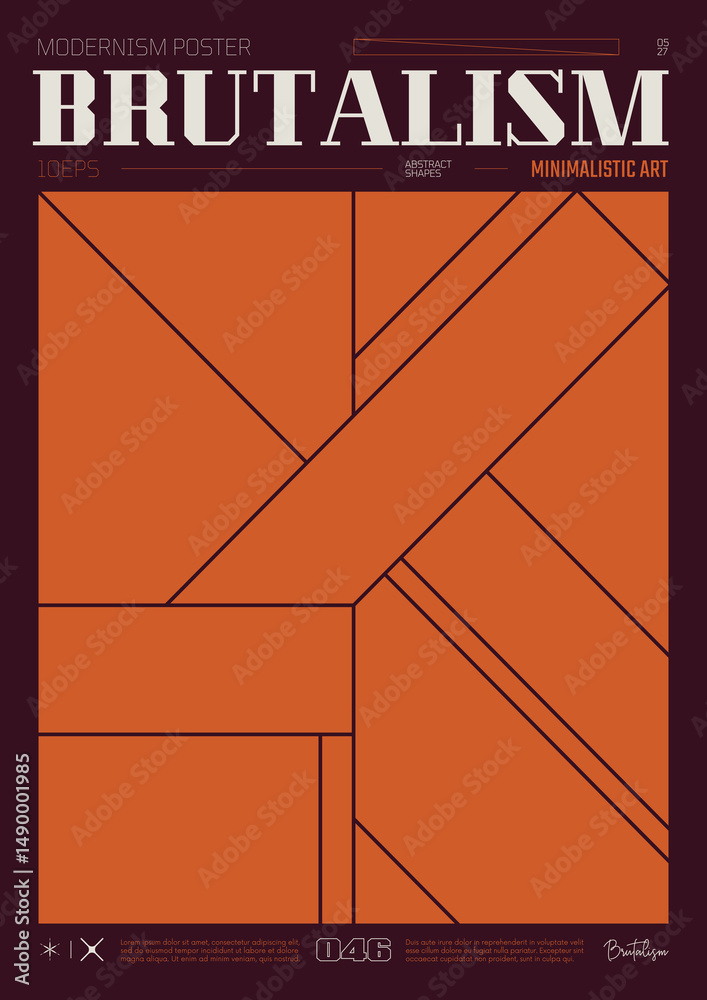 Aufkleber modern abstract poster, raster version of high quality and resolution, artwork with geometric postmo