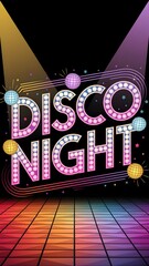 Disco Night poster, mobile vertical format