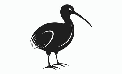 Kiwi bird silhouette, Bird silhouette, Animal icon
