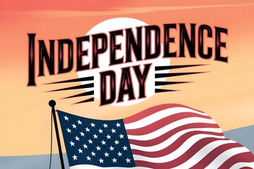 Independence day poster, United states of America holiday celebration