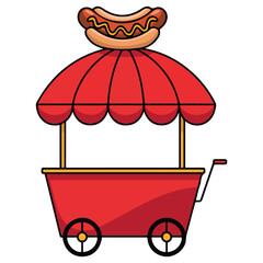 Classic hotdog fast food snack isolated vector illustration on white background