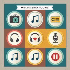 Fototapeta premium set of flat icons for web and mobile applications