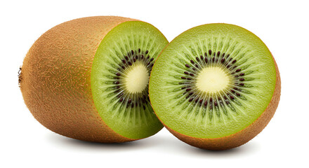 Fototapeta premium Fresh kiwi fruit slices reveal vibrant interior