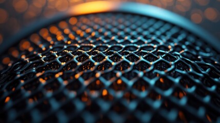 Close-up of a microphone's grid pattern
