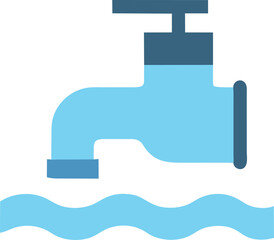 Fototapeta premium Water Tap Icon Flowing Water Design