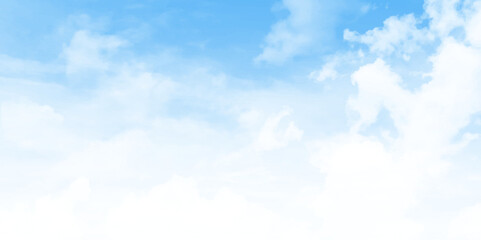 Fluffy ethereal white clouds in vivid blue sky. White cloud on blue sky
