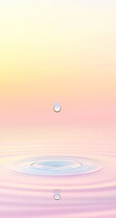 Pastel water drop, ripples, serene