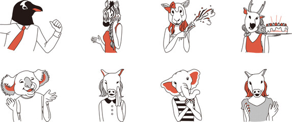 Fun people wearing animal masks 03