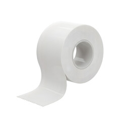 Roll of white adhesive tape. Clean and simple. 3D icon, plastic illustration style on transparent or white background