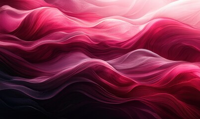 Obraz premium Abstract swirling pattern of deep crimson, rose, and dark pink hues, creating a flowing, wave-like texture
