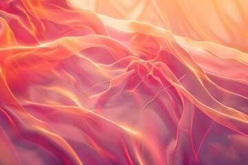 Abstract Waves of Peach and Coral Hues Flowing Seamlessly, Creating a Dreamlike Visual Symphony of Color and Movement.  Digital Art's Ethereal Beauty Captivates with its Graceful Design.