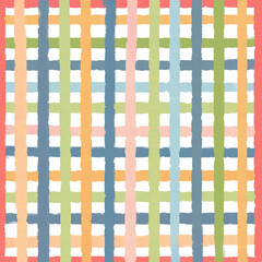 Abstract Pastel Plaid Pattern This image features a repeating pattern of broad, textured stripes in various pastel colors. 
