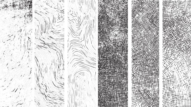 set of Sketch Line crosshatch patterns, cross hatch texture vector seamless backgrounds, engraving grunge line art.	
