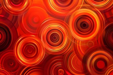 Abstract Red Concentric Circles: Vibrant, Dynamic, and Visually Stunning Circular Patterns for Design Inspiration, Offering a Bold and Energetic Composition with Overlapping Rings in Shades of Red and