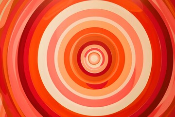 Vibrant Concentric Circles: A Study in Red and Orange Hues, Rotating Dynamically, Creating an Op Art Masterpiece with Psychedelic Effects.  Explore the mesmerizing visual rhythm of color gradients in 