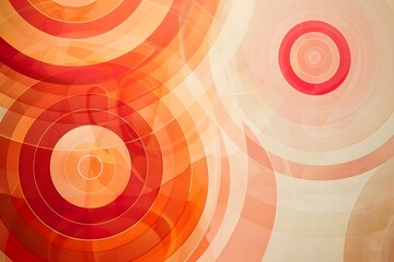 Abstract Orange and Beige Concentric Circles Design:  A Vibrant Visual Exploration of Circular Patterns and Dynamic Color Combinations, Creating a Stunning Abstract Artwork with Overlapping Rings.