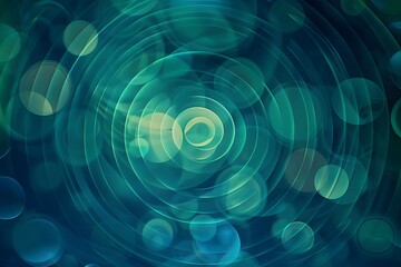 Abstract Teal Circles:  Visualizing Concentric Waves of Energy and Light, Creating a Mesmerizing and Dynamic Background for Design Projects, Showcasing Fluid Forms with Subtle Luminosity.