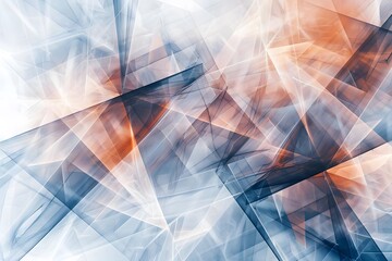 Abstract Geometric Shapes Intersect and Overlay, Creating a Dynamic Visual Composition with Translucent Layers and Warm, Cool Color Tones.  Digital Art Explores the Beauty of Intertwined Forms and Shi