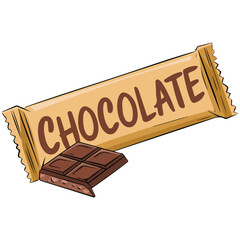 Chocolate vector top view isolated vector illustration on white background