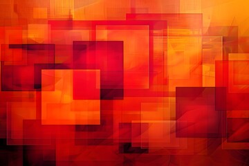 Abstract Red and Orange Geometric Shapes Intersect and Overlap, Creating a Dynamic Composition with Depth and Visual Interest.  A Study in Color and Form Explores the Interaction of Transparent Layers