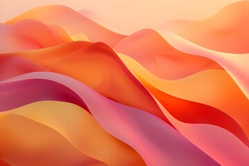 Abstract Orange and Pink Waves Flowing Dynamically Across Screen, Creating a Soothing and Serene Visual Experience.  Perfect for Relaxation, Meditation, and Backgrounds.