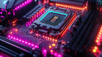 Fototapeta premium High-tech motherboard close-up