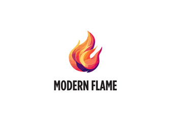 Modern Flame Icon Logo in Gradient Style