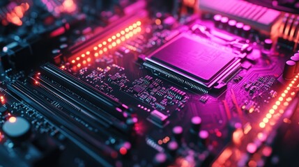 Obraz premium Close-up computer motherboard