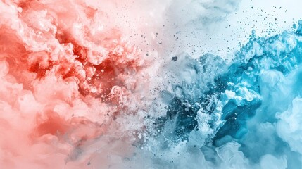 Obraz premium A colorful cloud with red and blue swirls