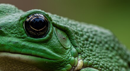 Magnificent Green Frog Close-Up: Nature's Emerald Jewel