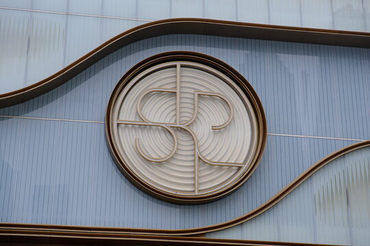 Wuhan,China-Feb.1st 2025: SKP department store logo close up