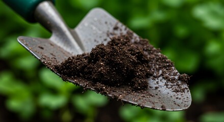Gardening Close-Up: A Trowel Full of Rich, Dark Soil