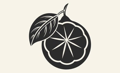 Kaffir lime silhouette, Citrus fruit, Food icon
