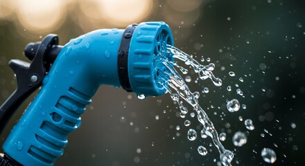 Refreshing Blue Hose Sprinkling Water