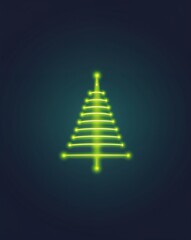 Fototapeta premium Glow thread pattern glowing in the dark on plain dark background